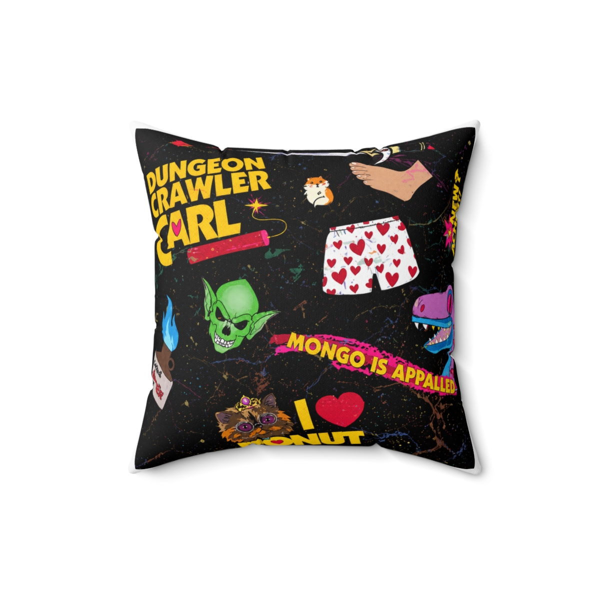 Dungeon Crawler Carl collage pillow - alternate angle 2, merchandise